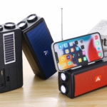 AI-157 Black/Red/Blue  Solar bluetooth music speaker and radio AIBUCUO