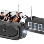 CH13 Black/Blue/Grey Solar bluetooth speaker radio With light function  AIBUCUO
