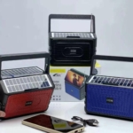 DG06 Black/Red/Blue Solar bluetooth speaker radio With light function  AIBUCUO