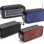 HF007 black/red/blue Solar bluetooth speaker radio With light function  AIBUCUO
