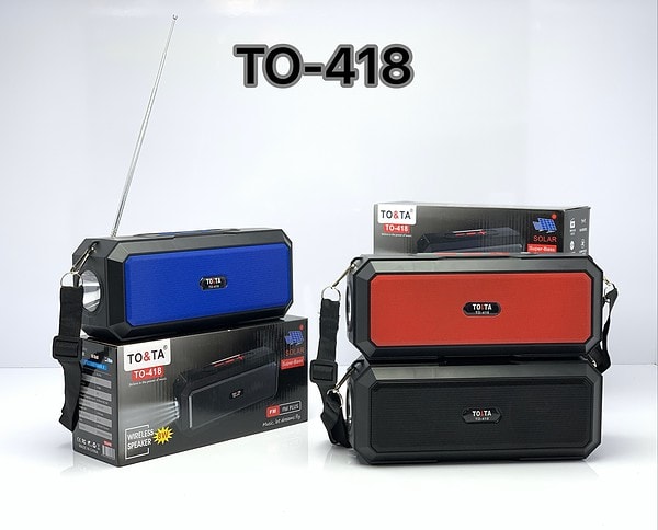 TO-418 Black/Red/Blue  Solar bluetooth music speaker AIBUCUO