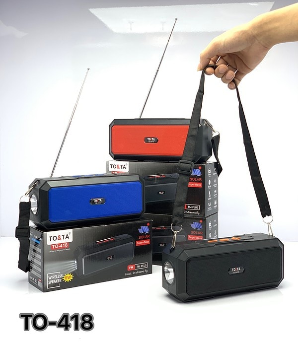 TO-418 Black/Red/Blue  Solar bluetooth music speaker AIBUCUO