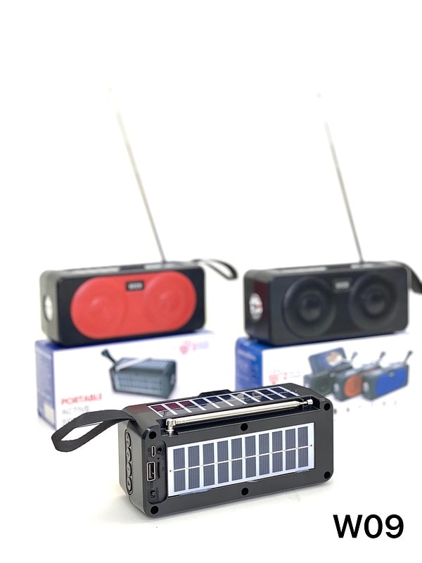 W09 Black/Red/Blue  Solar bluetooth music speaker AIBUCUO
